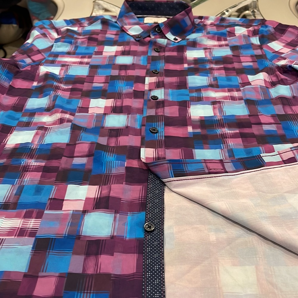 Construct Checkered, Short Sleeve Button Down Shi… - image 4